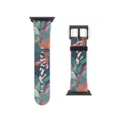 Botanical Bliss - Stylized Abstract Flower Design - Apple Watch Strap - Pattern Symphony