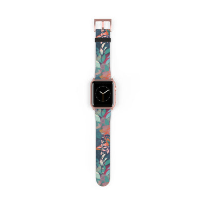 Botanical Bliss - Stylized Abstract Flower Design - Apple Watch Strap - Pattern Symphony