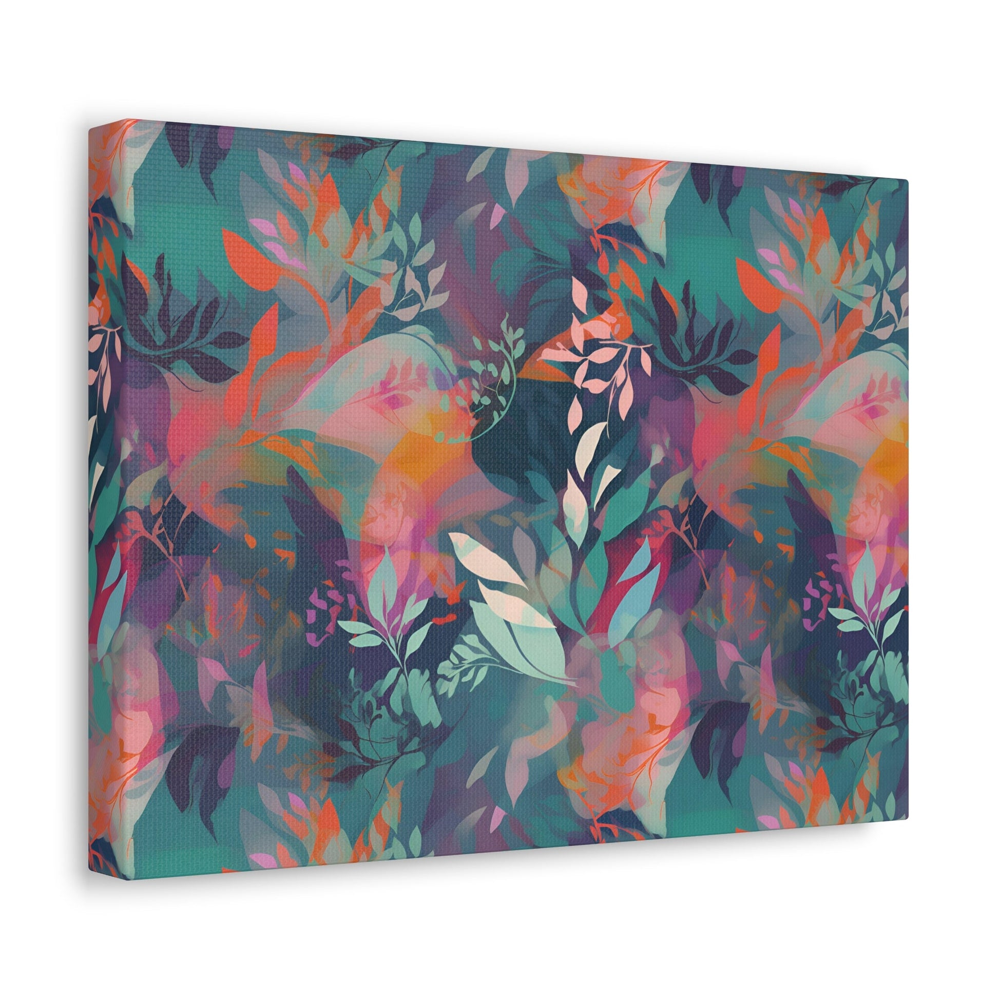 Botanical Bliss - Stylized Abstract Flower Design Wall Art Canvas - Pattern Symphony