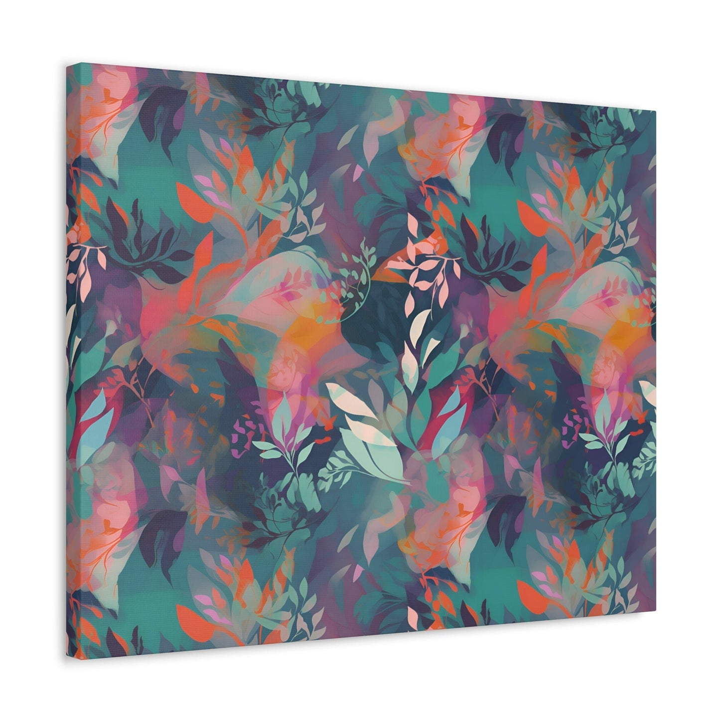 Botanical Bliss - Stylized Abstract Flower Design Wall Art Canvas - Pattern Symphony