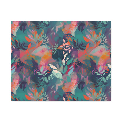 Botanical Bliss - Stylized Abstract Flower Design Wall Art Canvas - Pattern Symphony