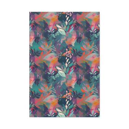 Botanical Bliss - Stylized Abstract Flower Design Wall Art Canvas - Pattern Symphony