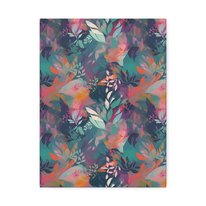 Botanical Bliss - Stylized Abstract Flower Design Wall Art Canvas - Pattern Symphony