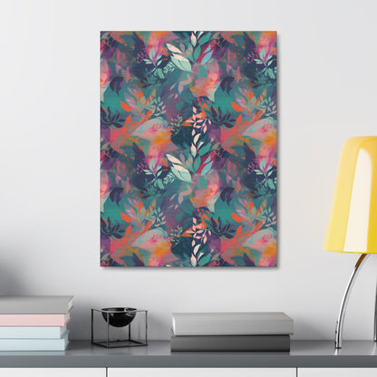 Botanical Bliss - Stylized Abstract Flower Design Wall Art Canvas - Pattern Symphony