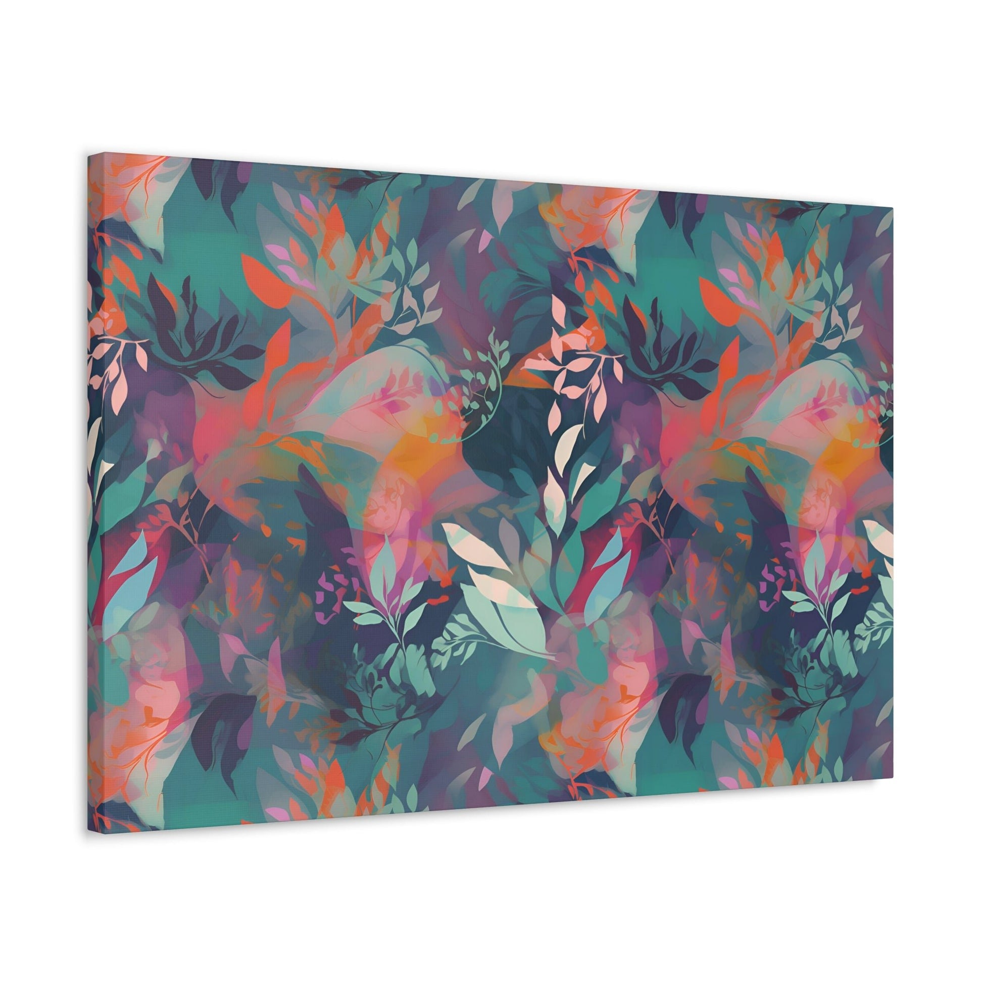 Botanical Bliss - Stylized Abstract Flower Design Wall Art Canvas - Pattern Symphony