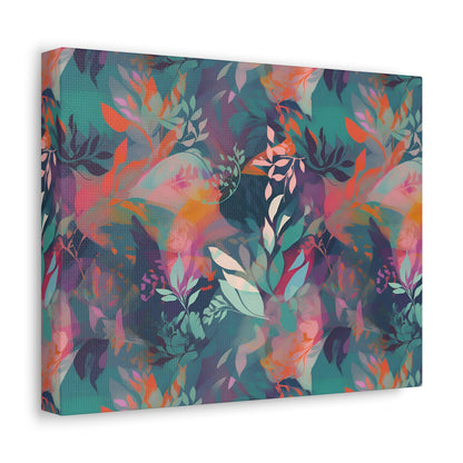 Botanical Bliss - Stylized Abstract Flower Design Wall Art Canvas - Pattern Symphony