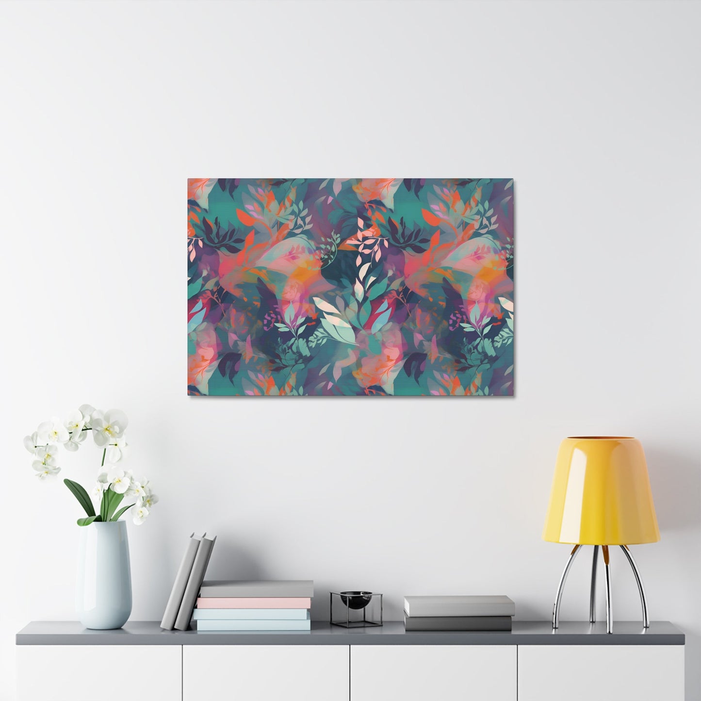 Botanical Bliss - Stylized Abstract Flower Design Wall Art Canvas - Pattern Symphony