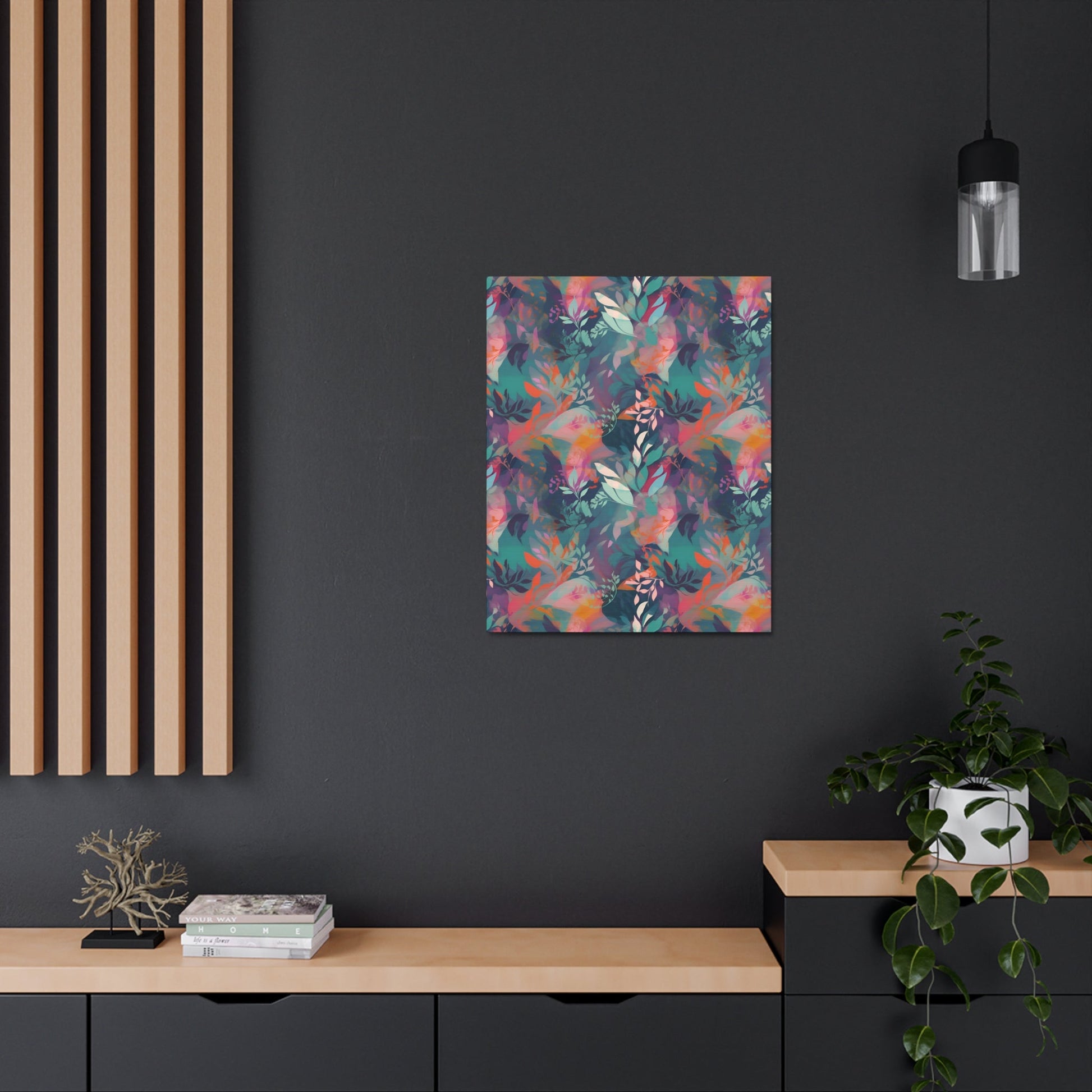 Botanical Bliss - Stylized Abstract Flower Design Wall Art Canvas - Pattern Symphony