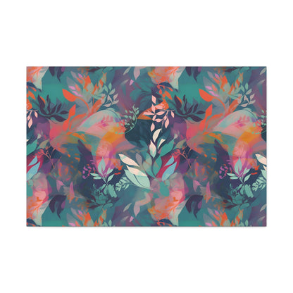 Botanical Bliss - Stylized Abstract Flower Design Wall Art Canvas - Pattern Symphony