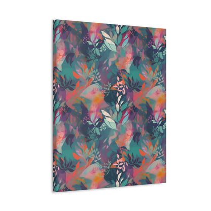 Botanical Bliss - Stylized Abstract Flower Design Wall Art Canvas - Pattern Symphony