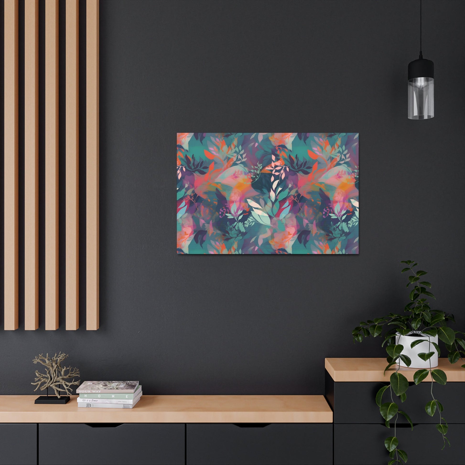 Botanical Bliss - Stylized Abstract Flower Design Wall Art Canvas - Pattern Symphony