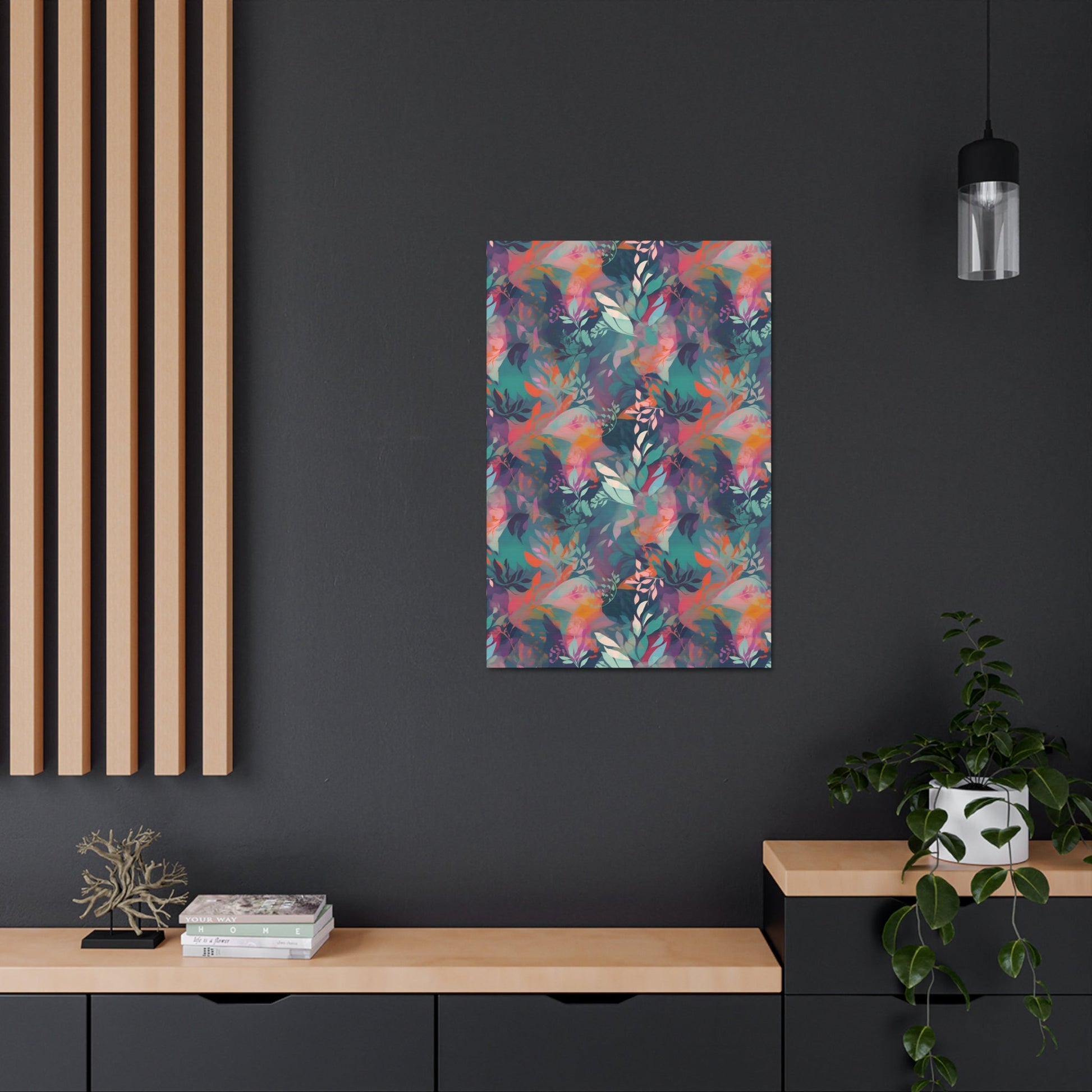 Botanical Bliss - Stylized Abstract Flower Design Wall Art Canvas - Pattern Symphony