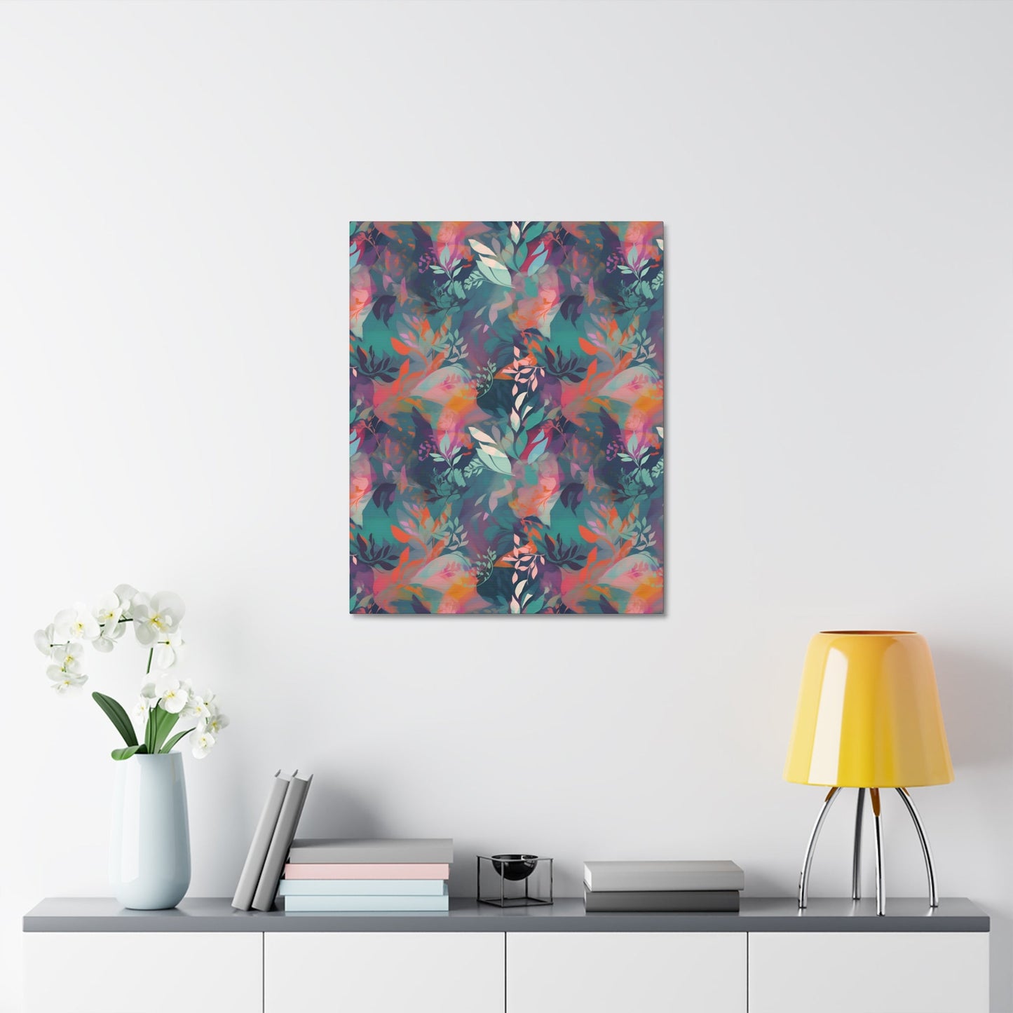 Botanical Bliss - Stylized Abstract Flower Design Wall Art Canvas - Pattern Symphony