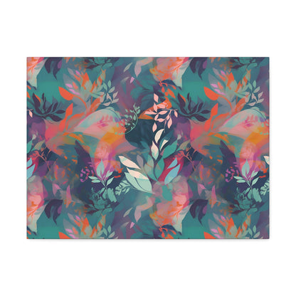 Botanical Bliss - Stylized Abstract Flower Design Wall Art Canvas - Pattern Symphony