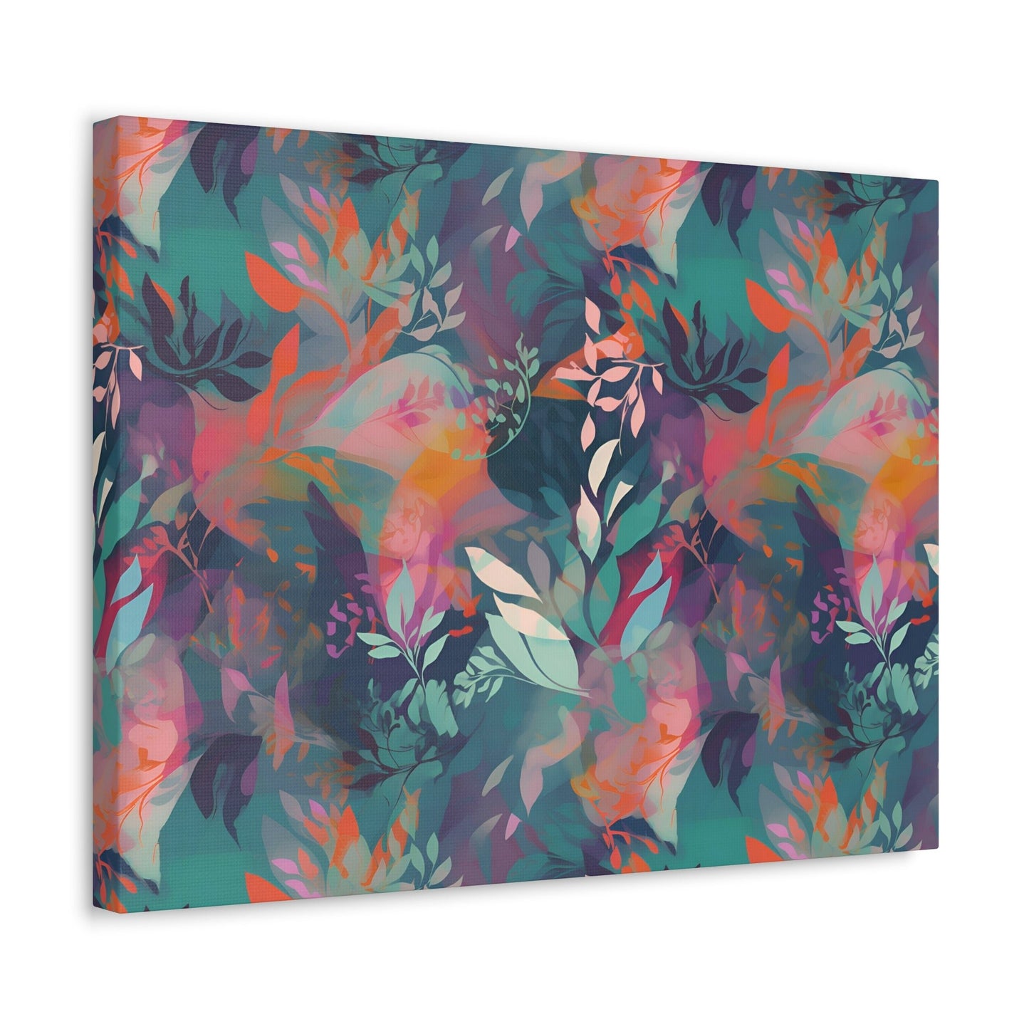 Botanical Bliss - Stylized Abstract Flower Design Wall Art Canvas - Pattern Symphony