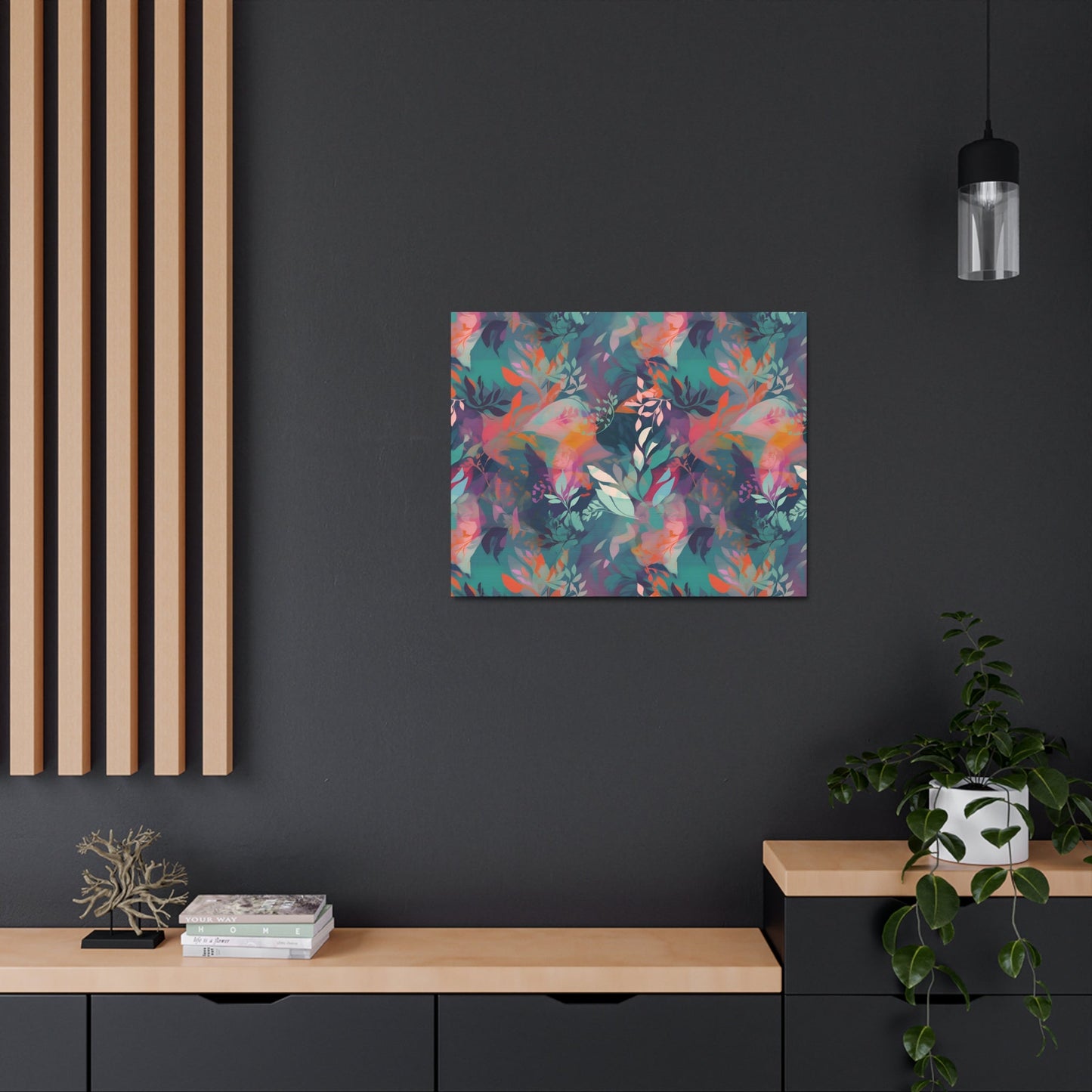 Botanical Bliss - Stylized Abstract Flower Design Wall Art Canvas - Pattern Symphony