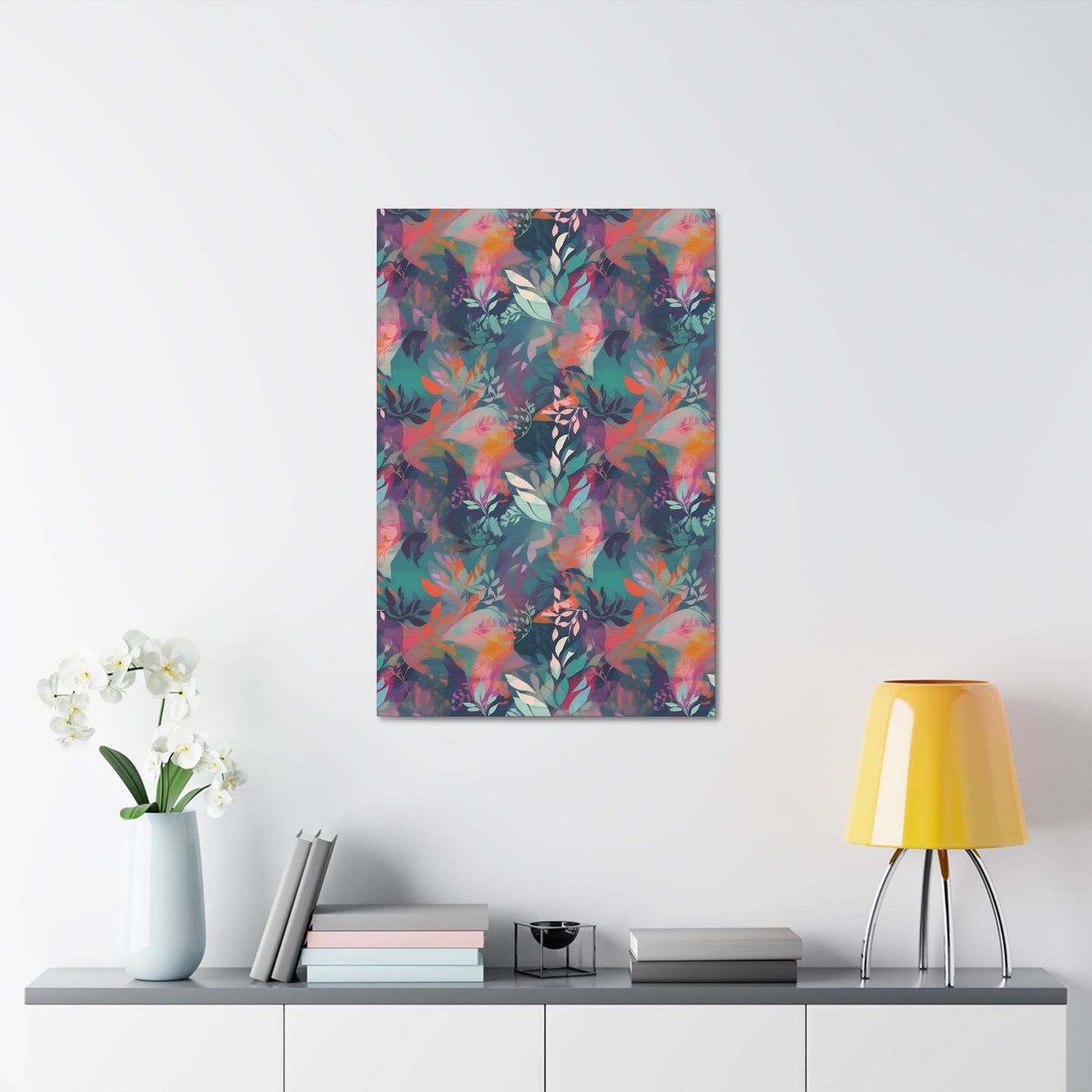 Botanical Bliss - Stylized Abstract Flower Design Wall Art Canvas - Pattern Symphony