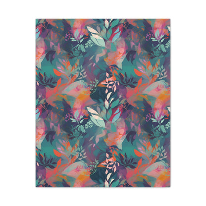 Botanical Bliss - Stylized Abstract Flower Design Wall Art Canvas - Pattern Symphony