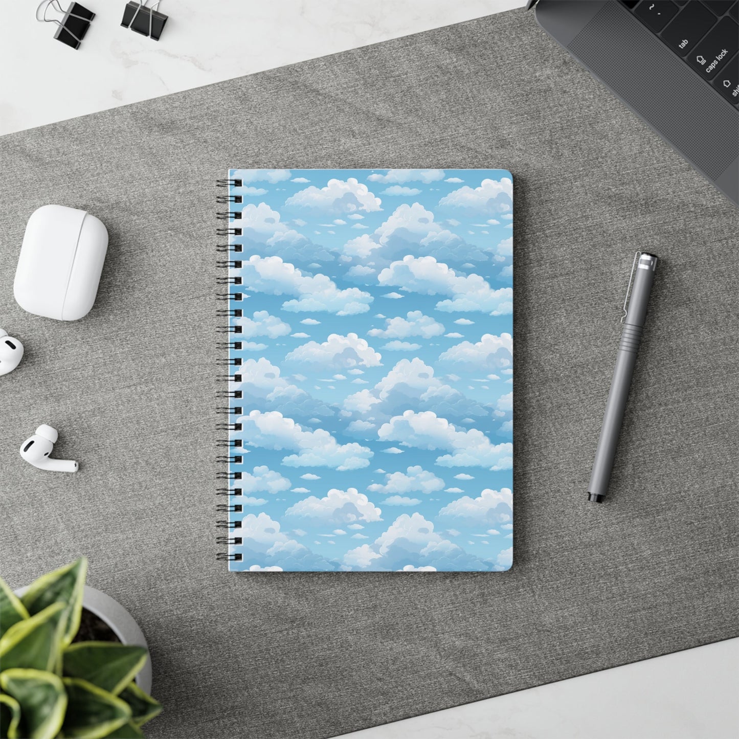 Boundless Azure Horizon - Calm Sky Design Spiral Notebook - Perfect for Journaling, Note-taking, and Sketching Paper products Pattern Symphony   