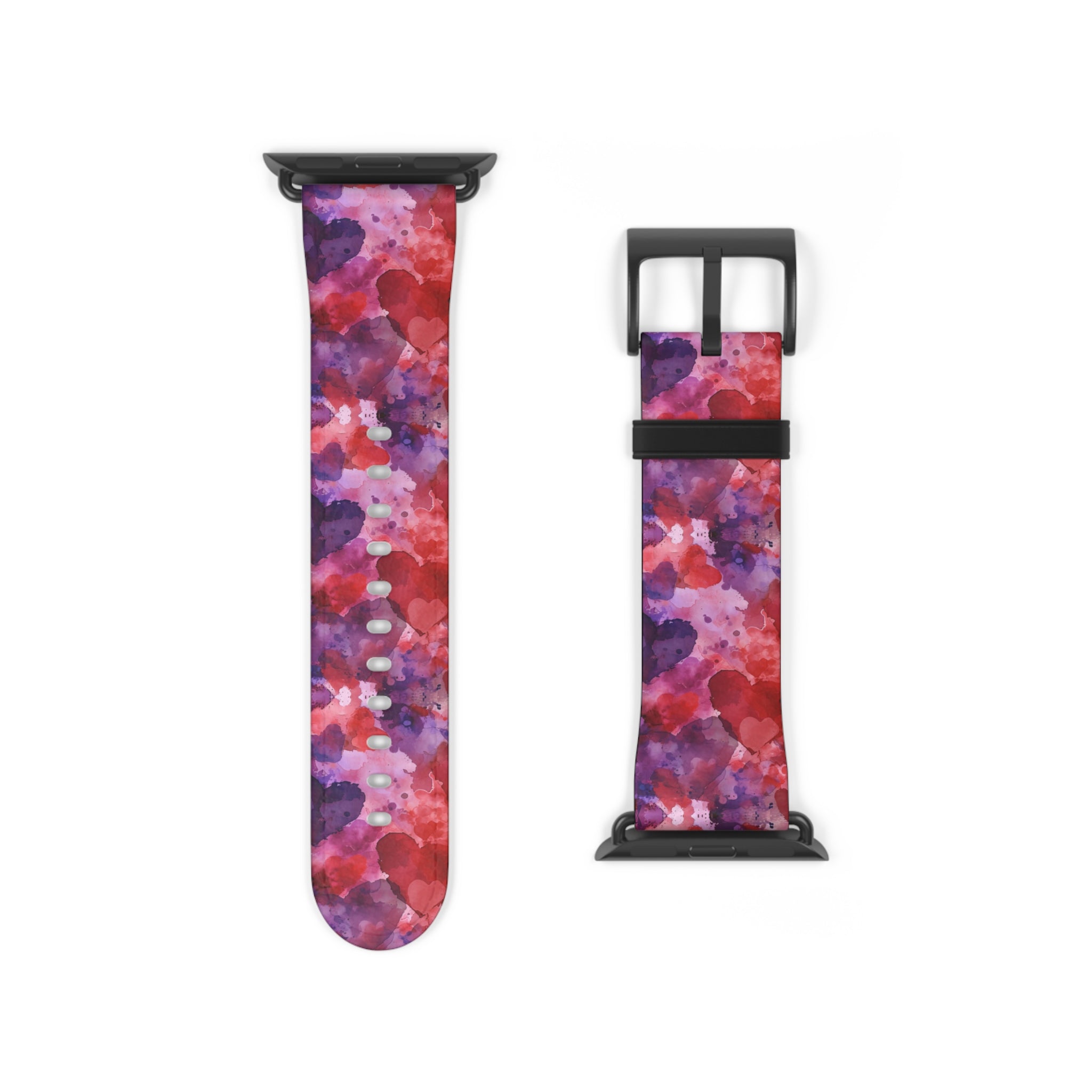 Crimson Affection: Love's Imprint - Apple Watch Strap - Pattern Symphony