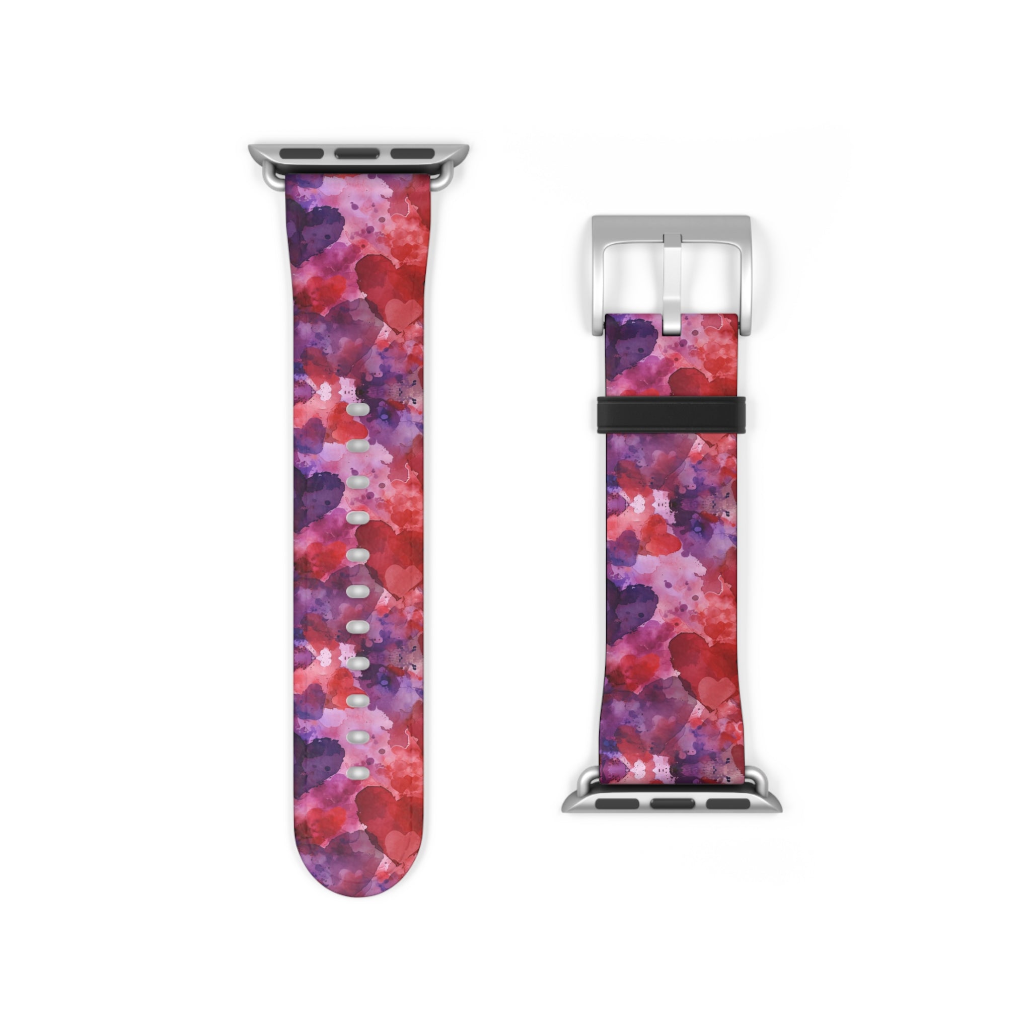 Crimson Affection: Love's Imprint - Apple Watch Strap - Pattern Symphony