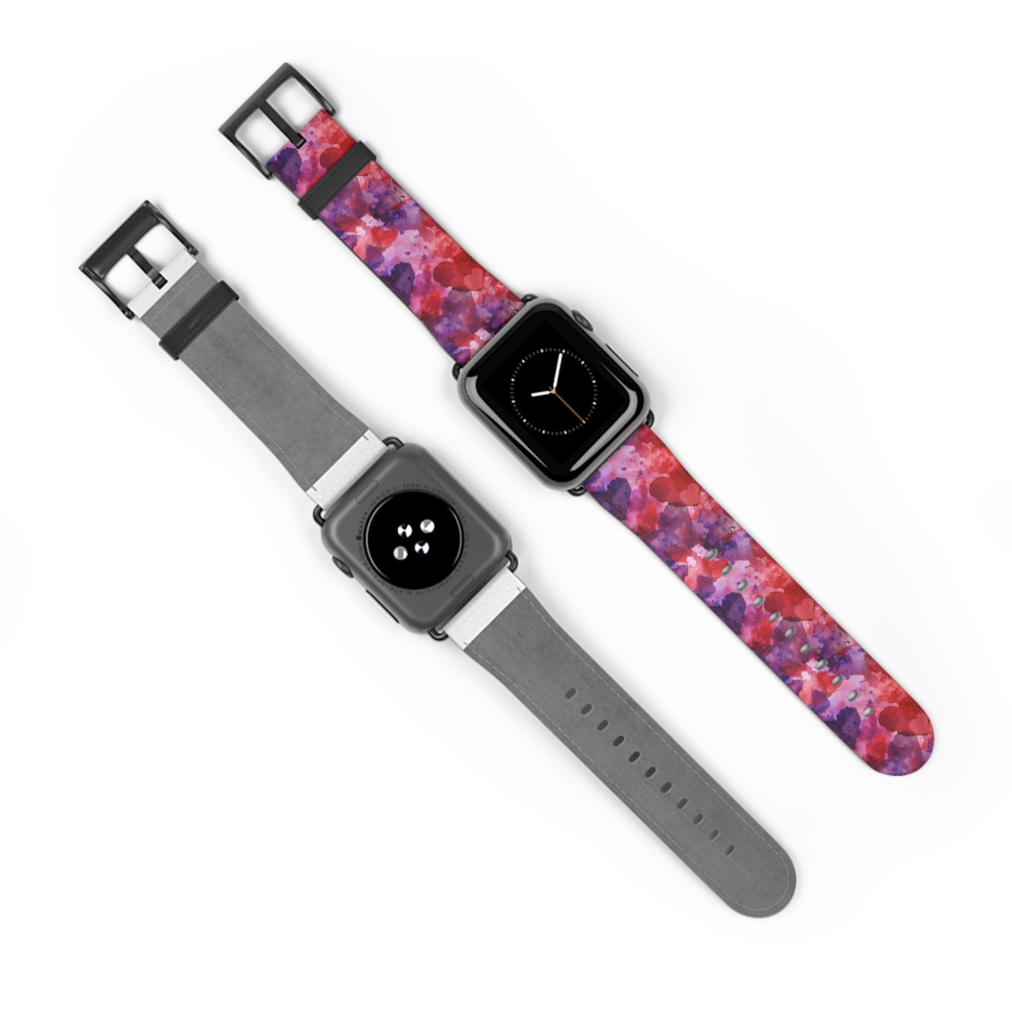 Crimson Affection: Love's Imprint - Apple Watch Strap - Pattern Symphony