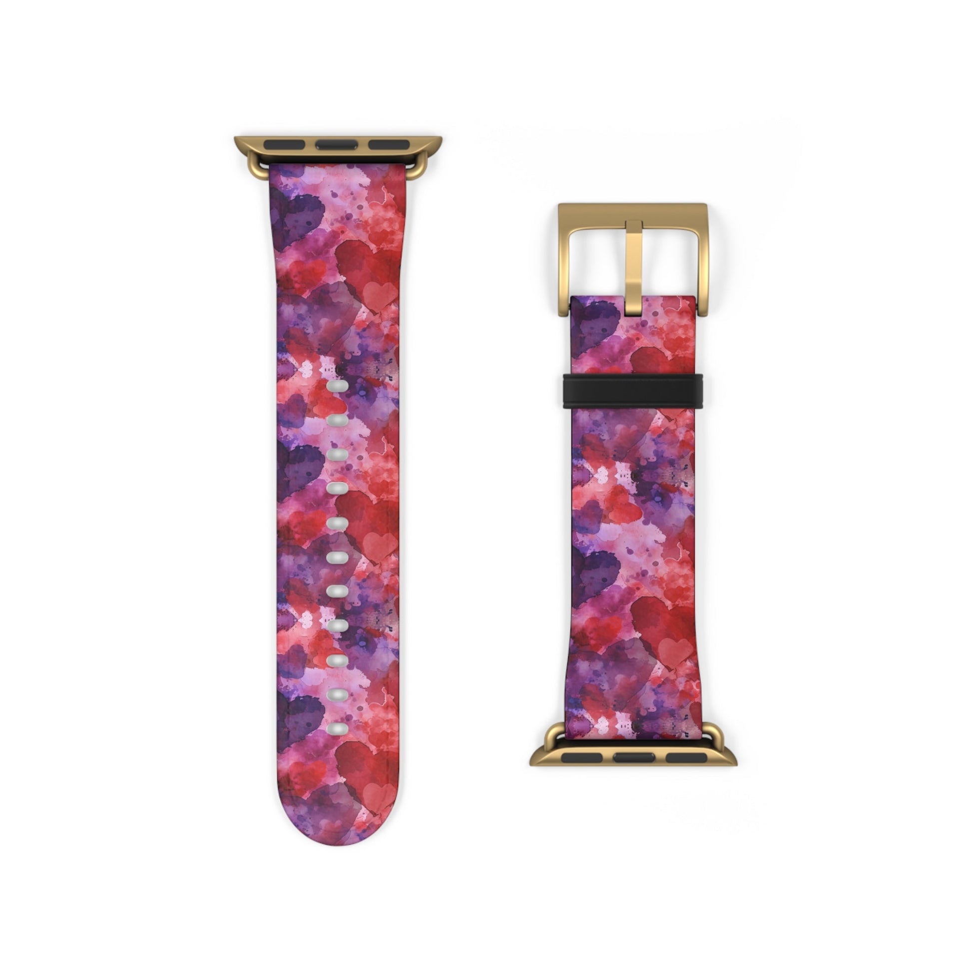 Crimson Affection: Love's Imprint - Apple Watch Strap - Pattern Symphony