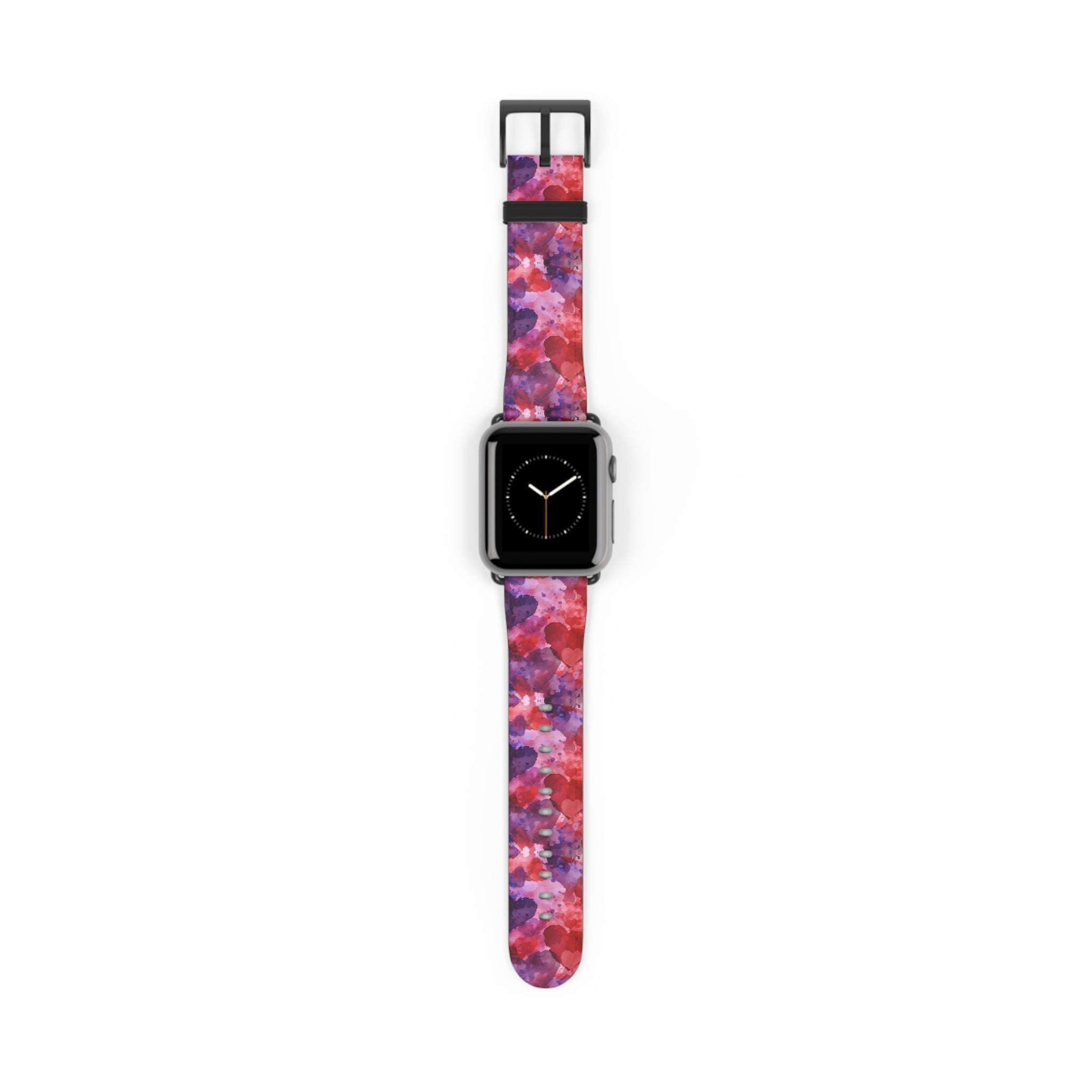 Crimson Affection: Love's Imprint - Apple Watch Strap - Pattern Symphony