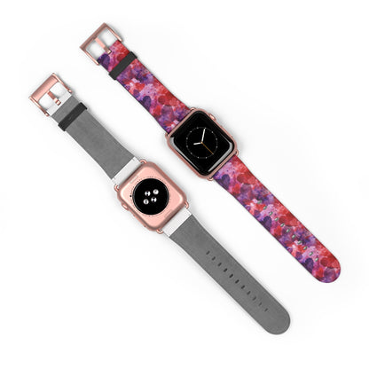 Crimson Affection: Love's Imprint - Apple Watch Strap - Pattern Symphony