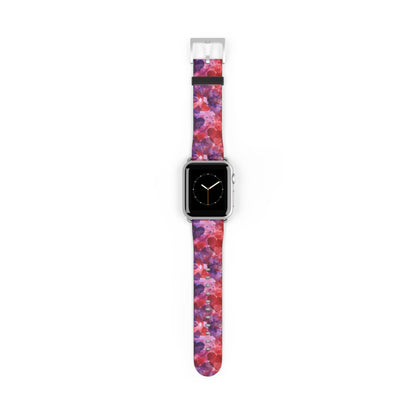 Crimson Affection: Love's Imprint - Apple Watch Strap - Pattern Symphony