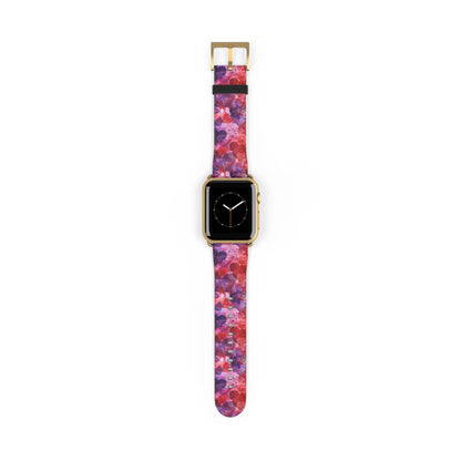 Crimson Affection: Love's Imprint - Apple Watch Strap - Pattern Symphony