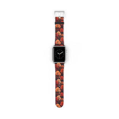 Crimson Forest - Autumn Trees in Vibrant Detail - Apple Watch Strap - Pattern Symphony