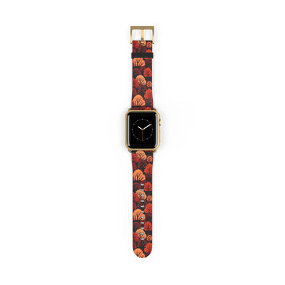 Crimson Forest - Autumn Trees in Vibrant Detail - Apple Watch Strap - Pattern Symphony