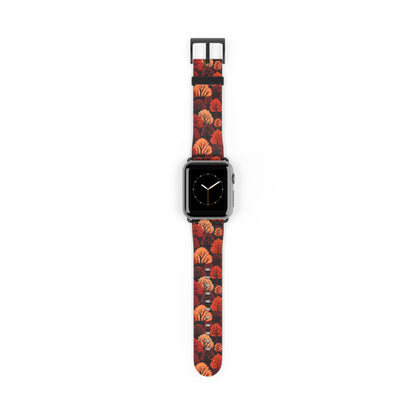 Crimson Forest - Autumn Trees in Vibrant Detail - Apple Watch Strap - Pattern Symphony