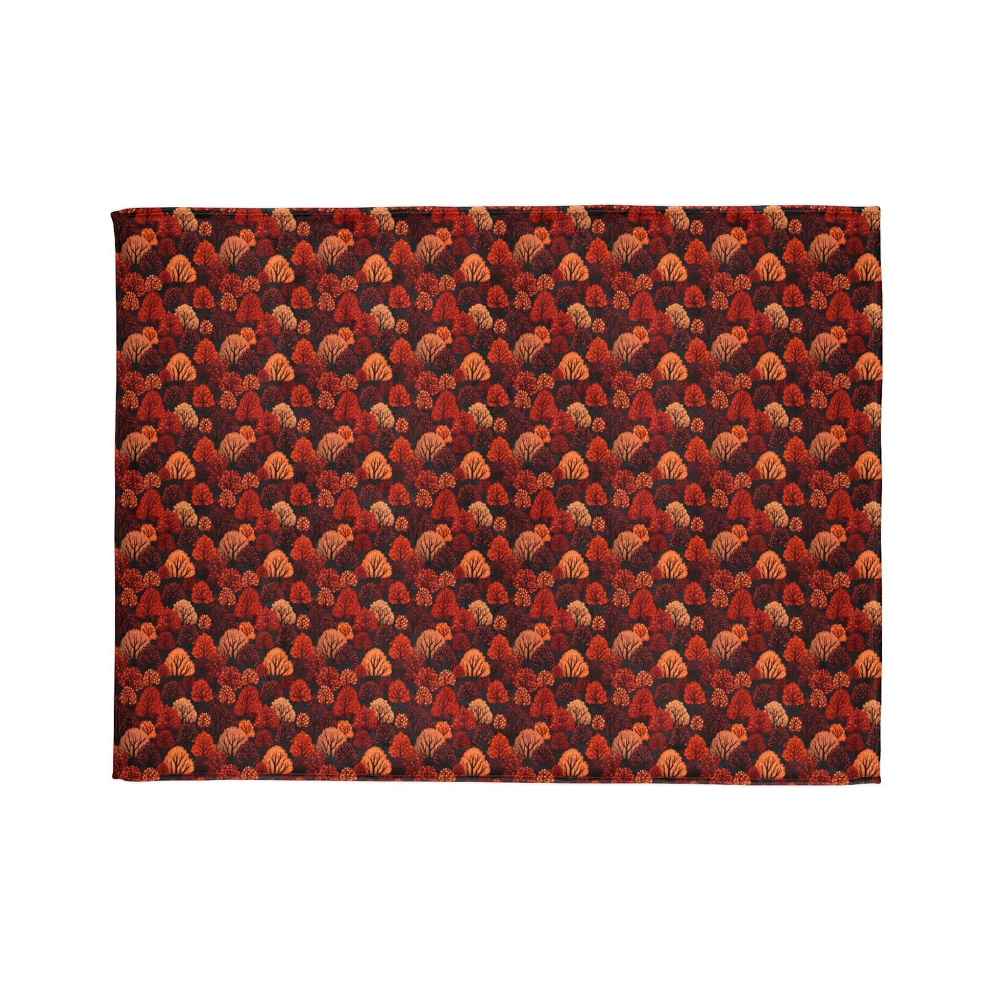 Crimson Forest: Autumn Trees in Vibrant Detail - The Ideal Throw for Sofas - Pattern Symphony