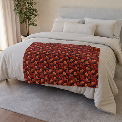 Crimson Forest: Autumn Trees in Vibrant Detail - The Ideal Throw for Sofas - Pattern Symphony