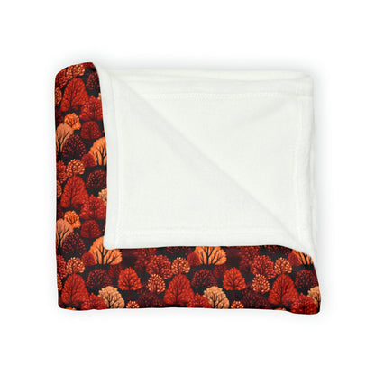 Crimson Forest: Autumn Trees in Vibrant Detail - The Ideal Throw for Sofas - Pattern Symphony