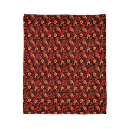 Crimson Forest: Autumn Trees in Vibrant Detail - The Ideal Throw for Sofas - Pattern Symphony