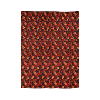 Crimson Forest: Autumn Trees in Vibrant Detail - The Ideal Throw for Sofas - Pattern Symphony