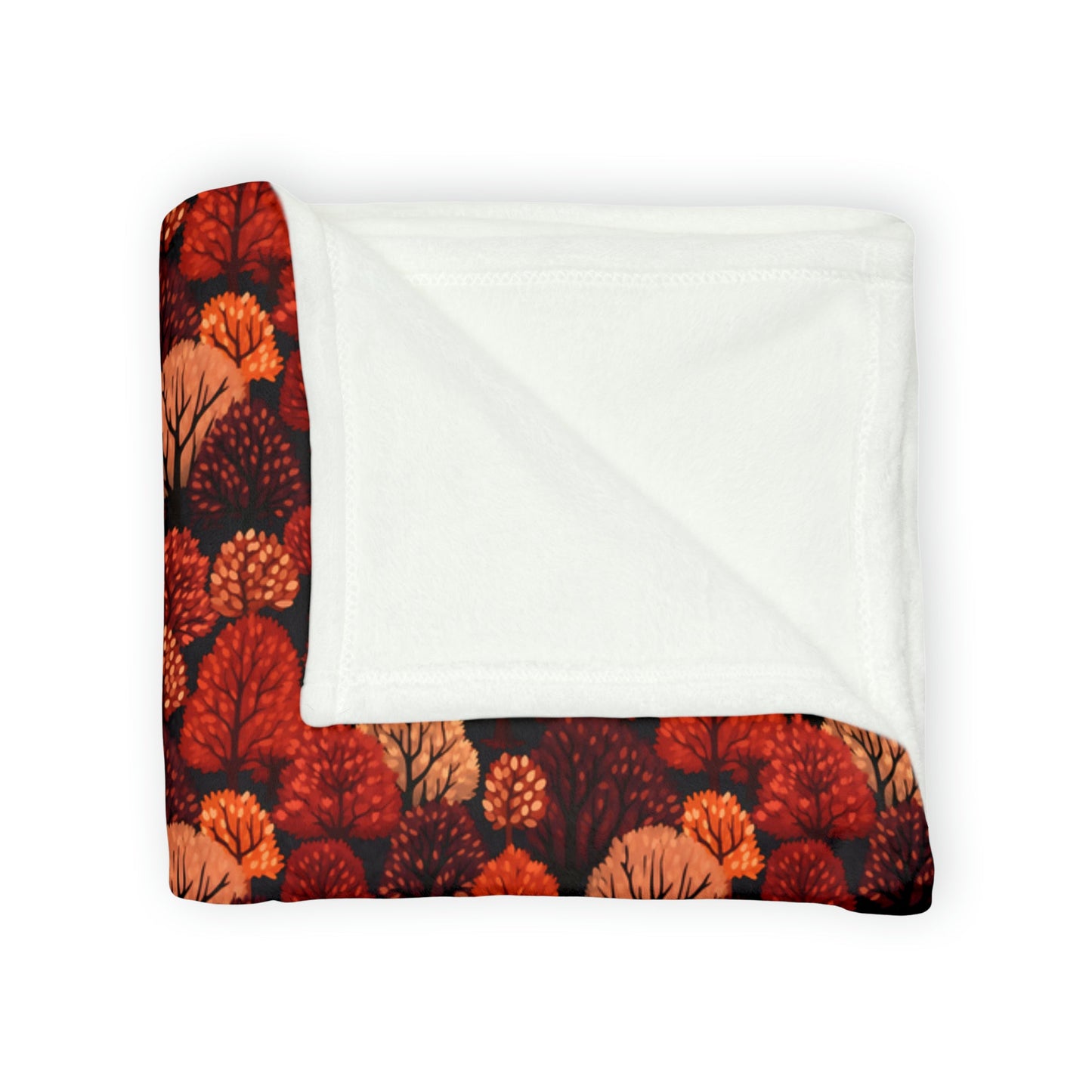 Crimson Forest: Autumn Trees in Vibrant Detail - The Ideal Throw for Sofas - Pattern Symphony