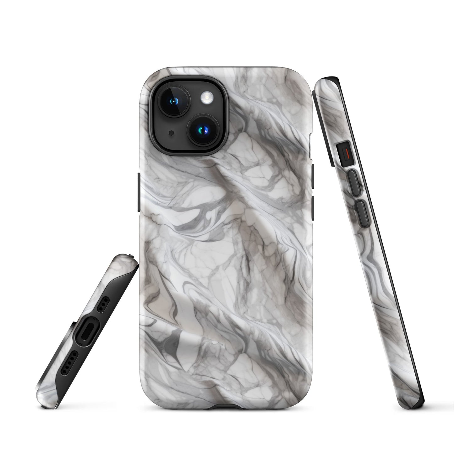 Elegant Marble Wave - Artistic Curved Texture Print - iPhone Case - Pattern Symphony