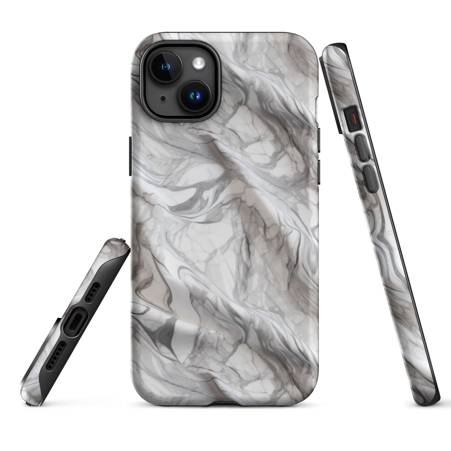 Elegant Marble Wave - Artistic Curved Texture Print - iPhone Case - Pattern Symphony