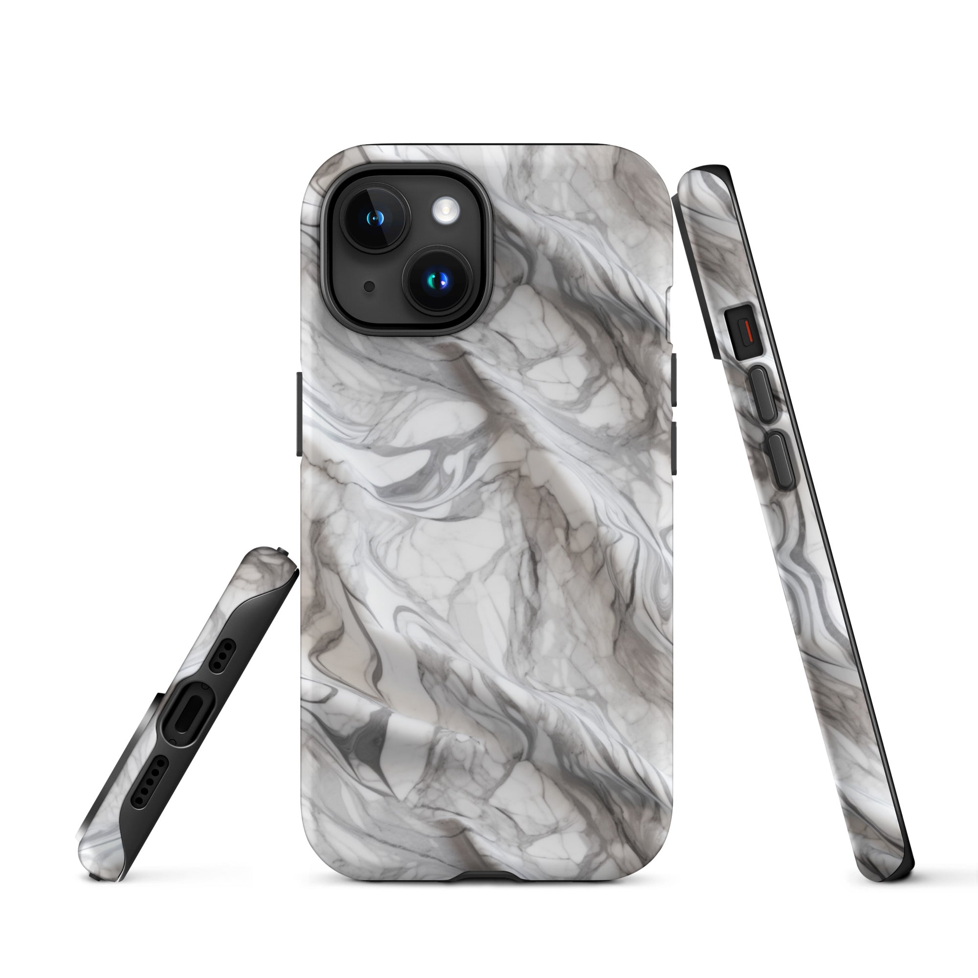 Elegant Marble Wave - Artistic Curved Texture Print - iPhone Case - Pattern Symphony