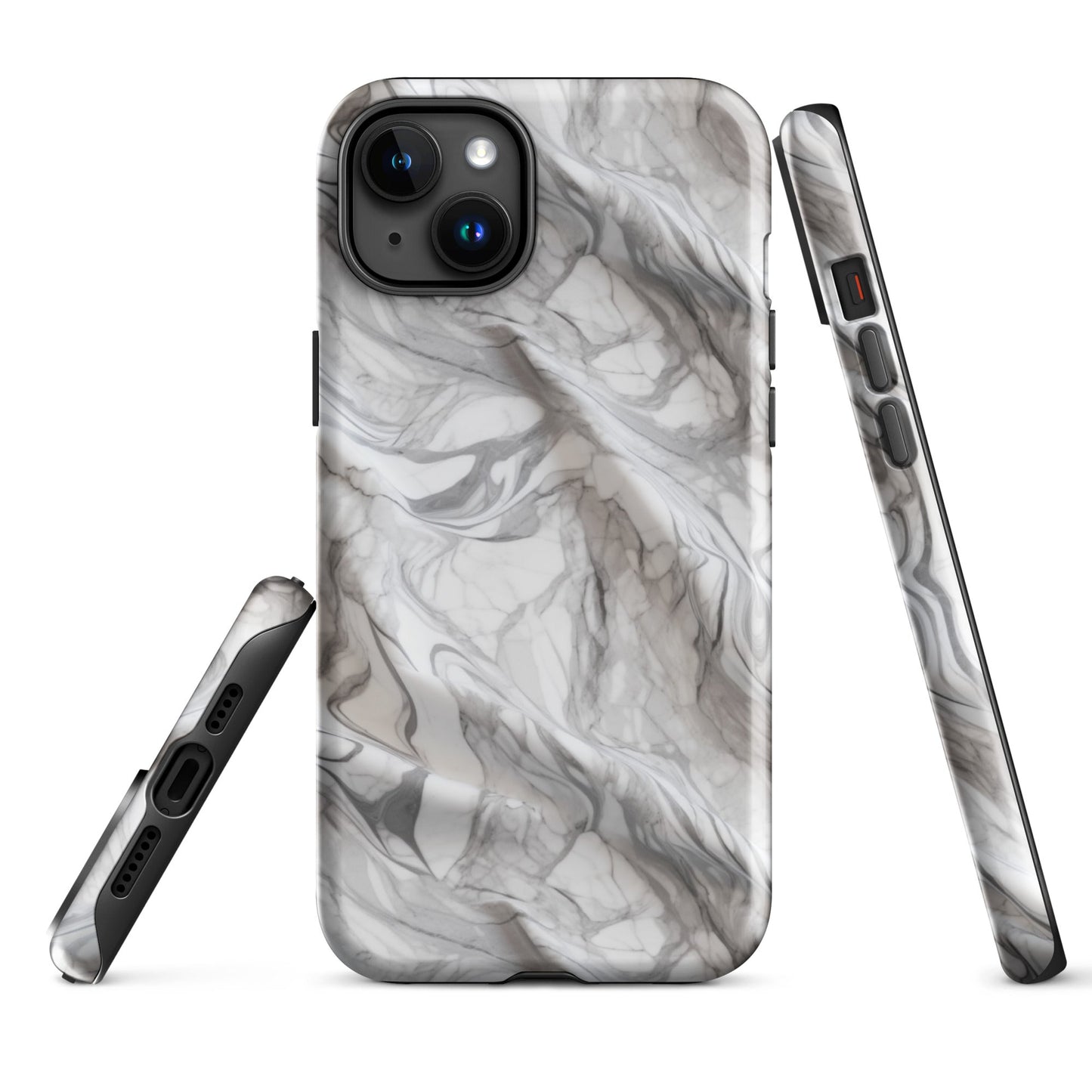 Elegant Marble Wave - Artistic Curved Texture Print - iPhone Case - Pattern Symphony