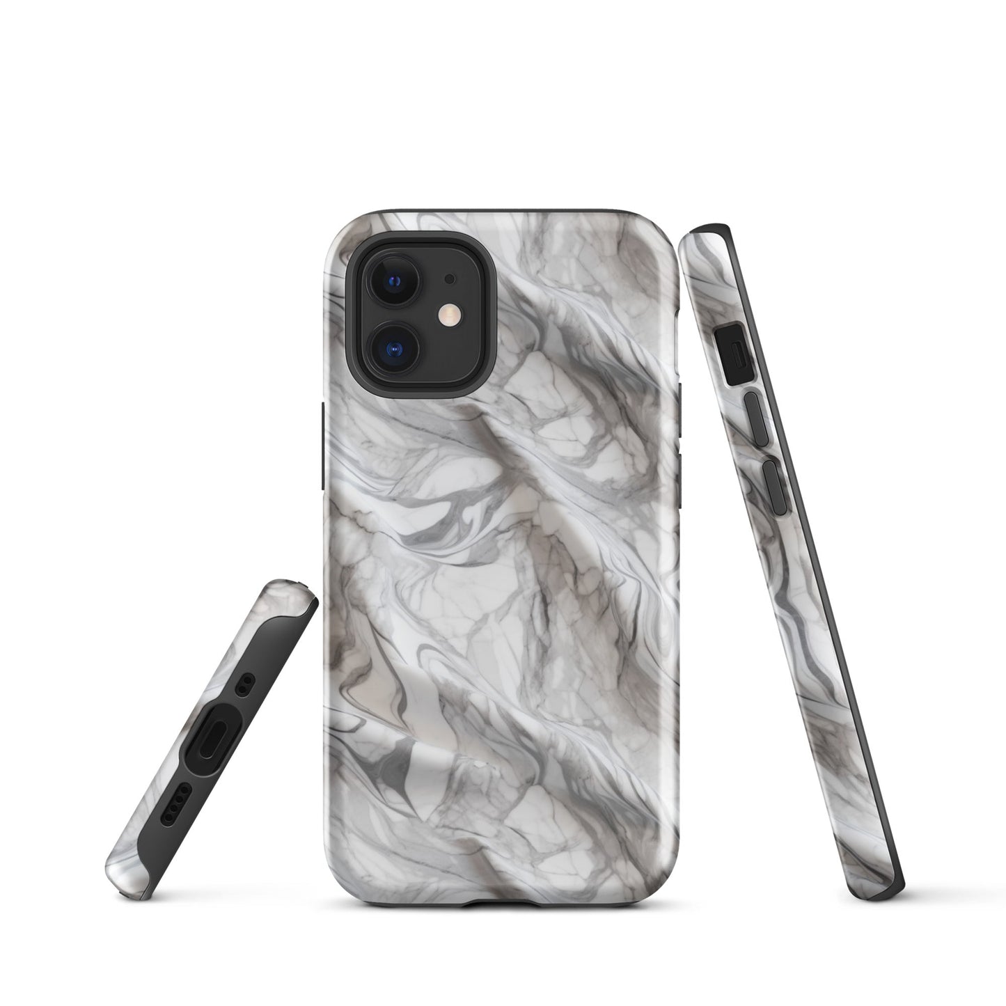 Elegant Marble Wave - Artistic Curved Texture Print - iPhone Case - Pattern Symphony