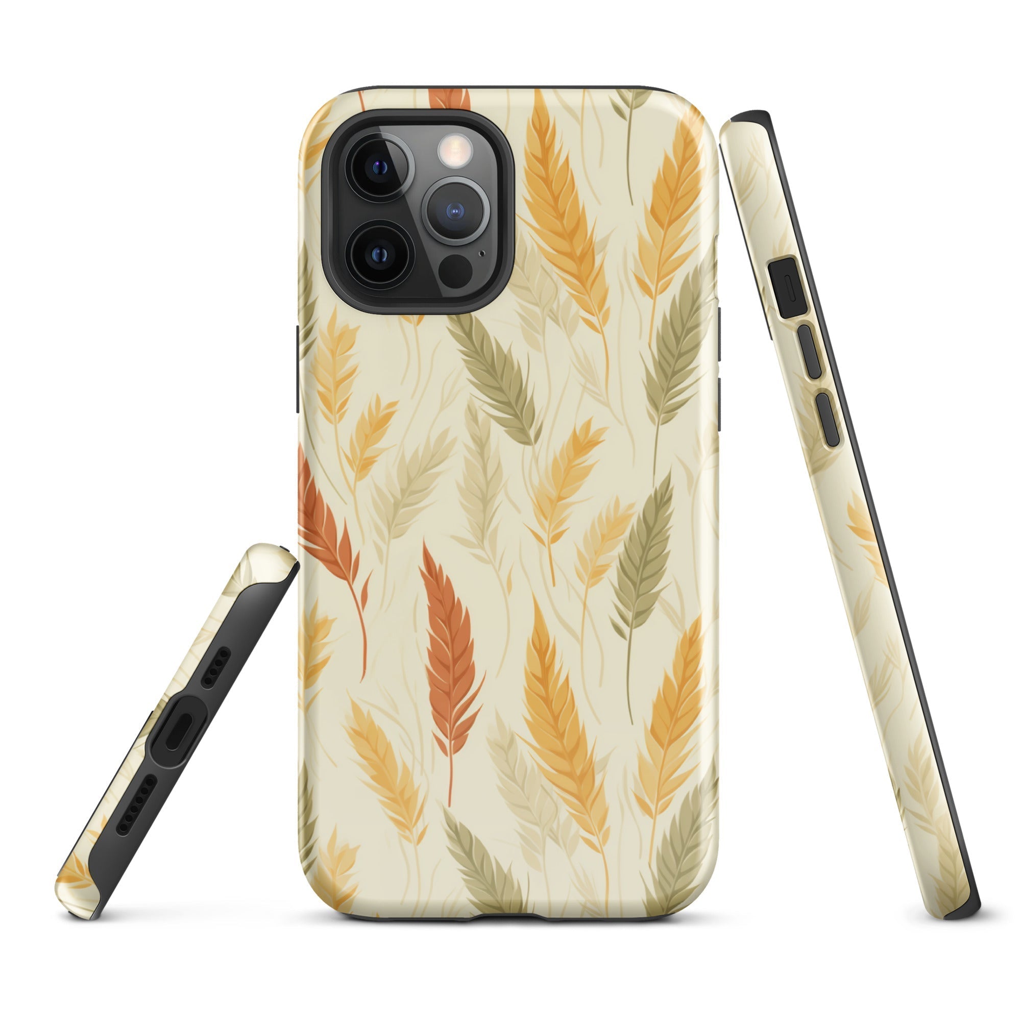 Feather-Woven Wheat Fields - A Naturecore Vision - iPhone Case - Pattern Symphony