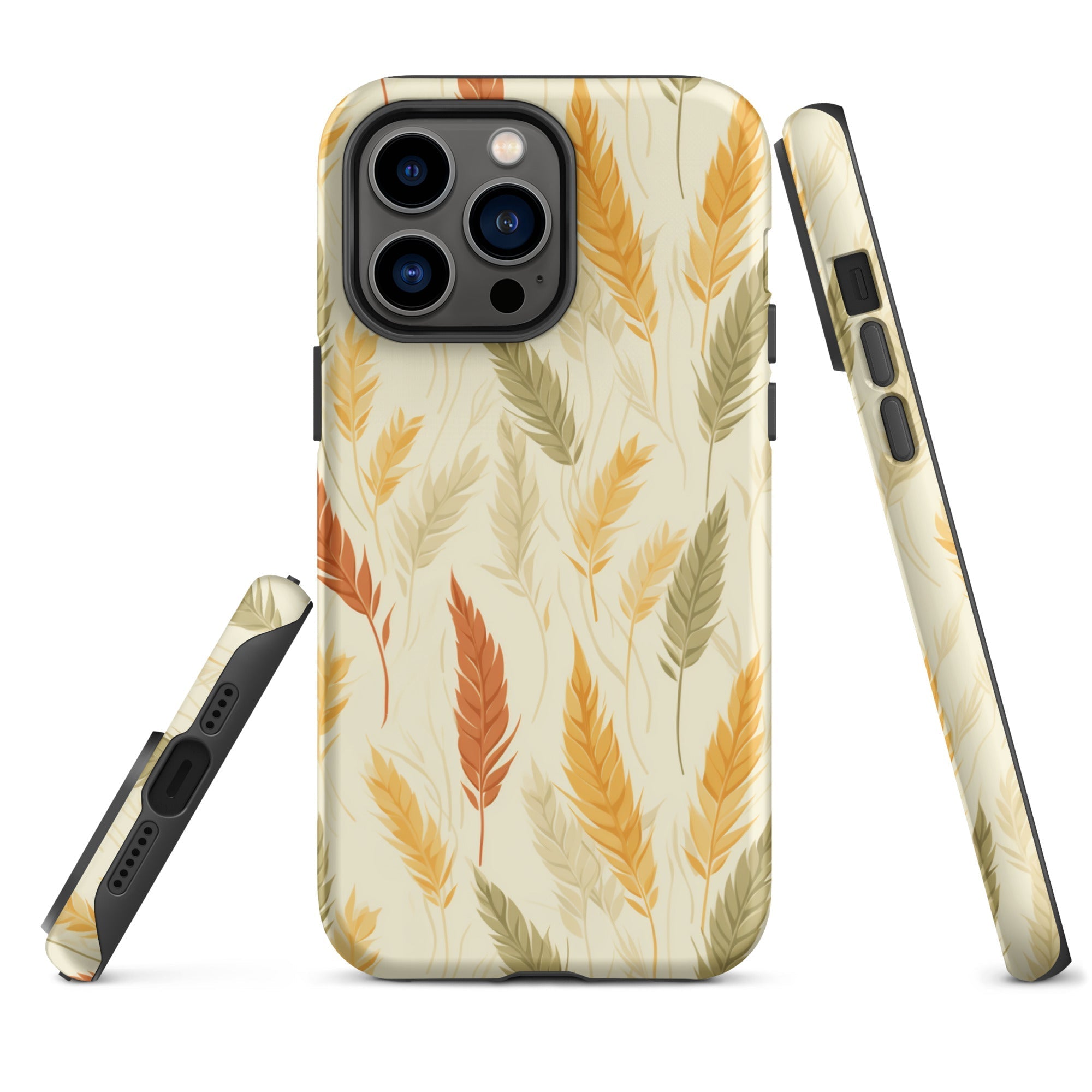 Feather-Woven Wheat Fields - A Naturecore Vision - iPhone Case - Pattern Symphony