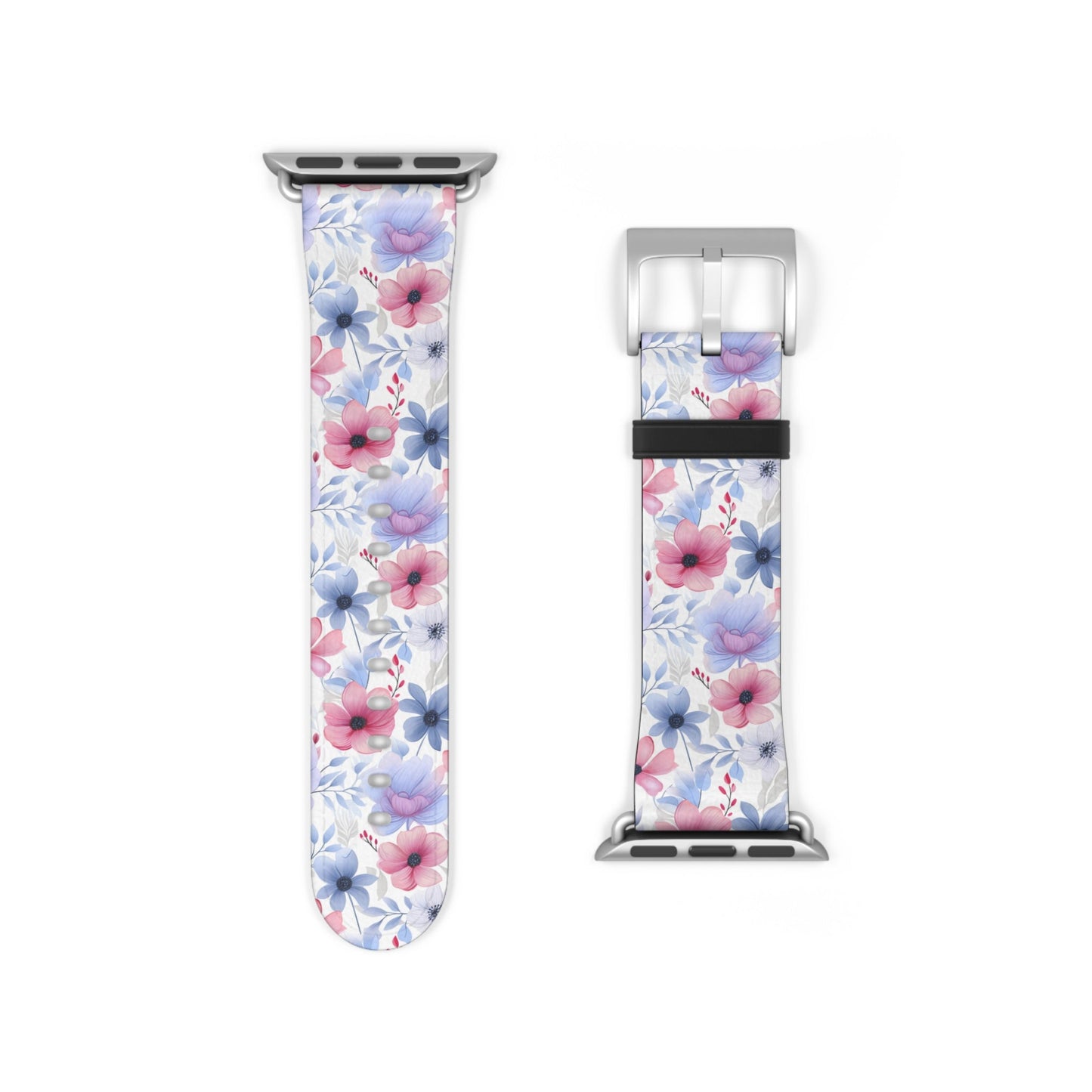 Floral Whispers - Subtle Shades of Violets, Pinks, and Blues - Apple Watch Strap - Pattern Symphony