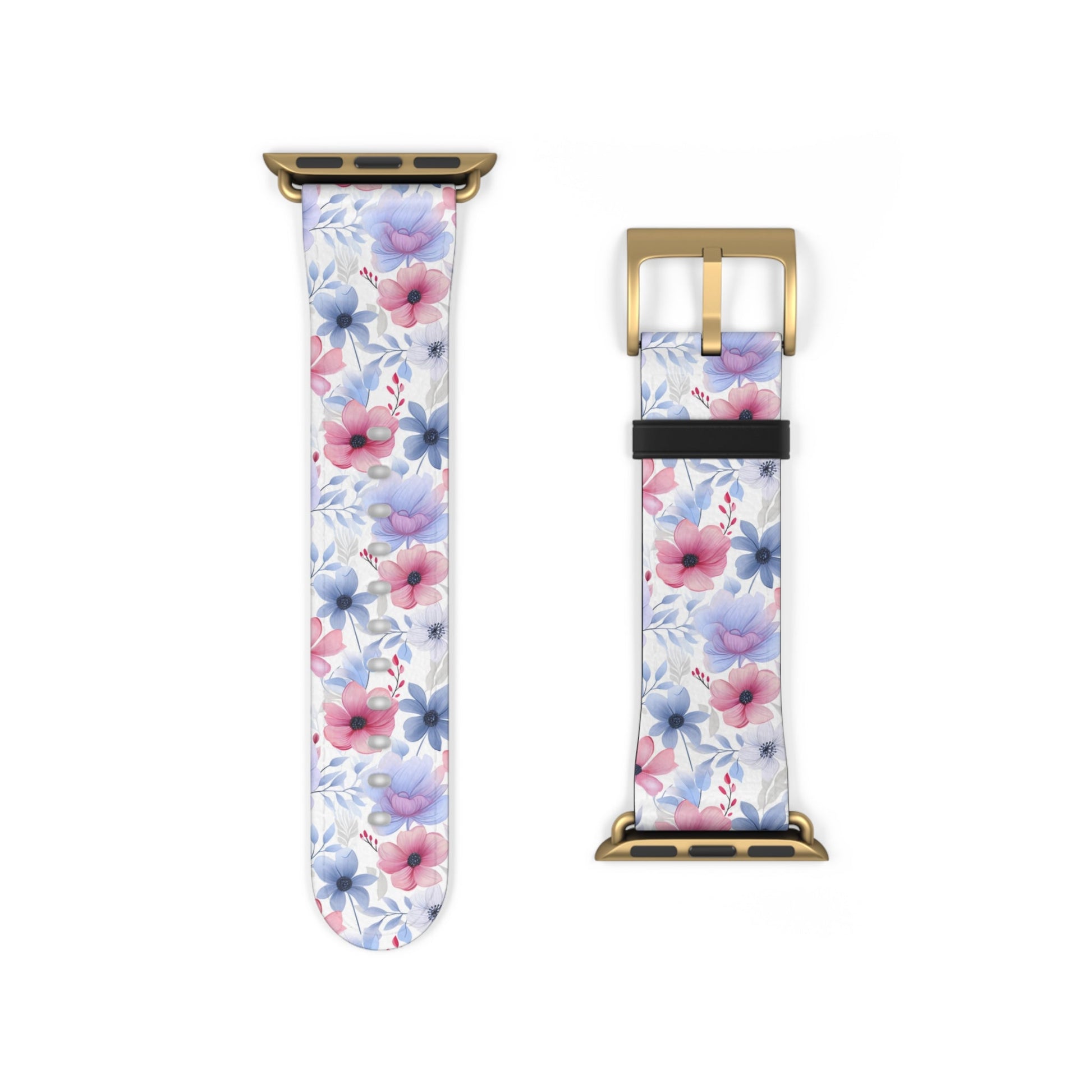 Floral Whispers - Subtle Shades of Violets, Pinks, and Blues - Apple Watch Strap - Pattern Symphony