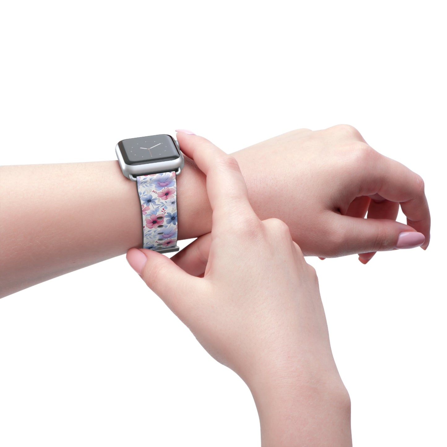 Floral Whispers - Subtle Shades of Violets, Pinks, and Blues - Apple Watch Strap - Pattern Symphony